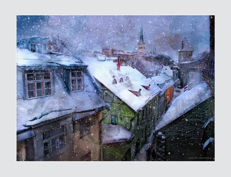 город зима эстония дмитрук музыка архитектура сказки января. крыши. Таллинphoto preview