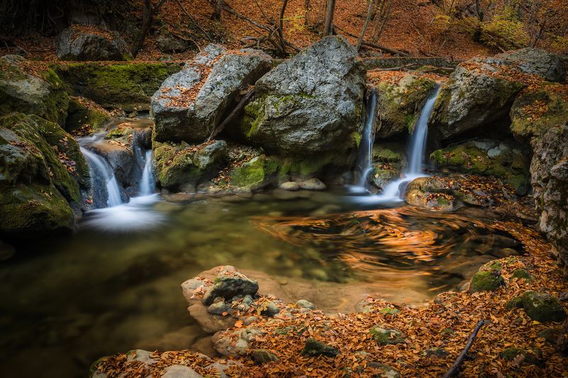 крым, пейзаж, осень, большой каньон, каньон, водопад, листья, Осень в Большом каньонеphoto preview
