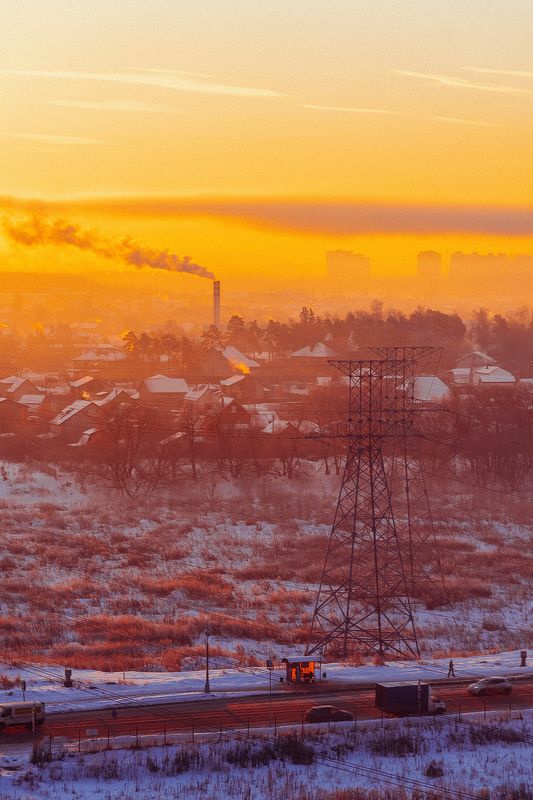 biocity, пейзаж, город, заводы, зима, утро, мороз, утреннее. окраинаphoto preview