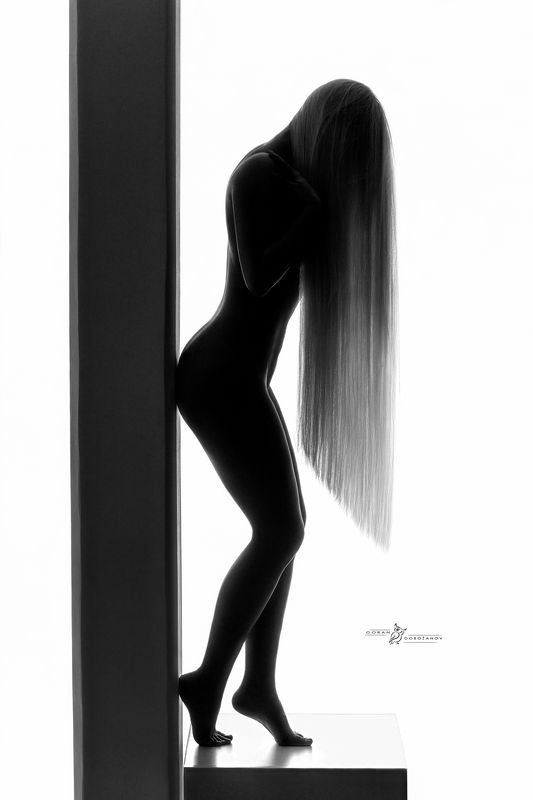 art, , modelin, , portrait, , beauty, , girl, , fashion, b&w Silhouette No.1photo preview