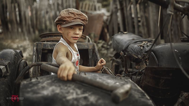 кульчанов, портрет, астрахань, ретро, мотоцикл, дети,детсво \