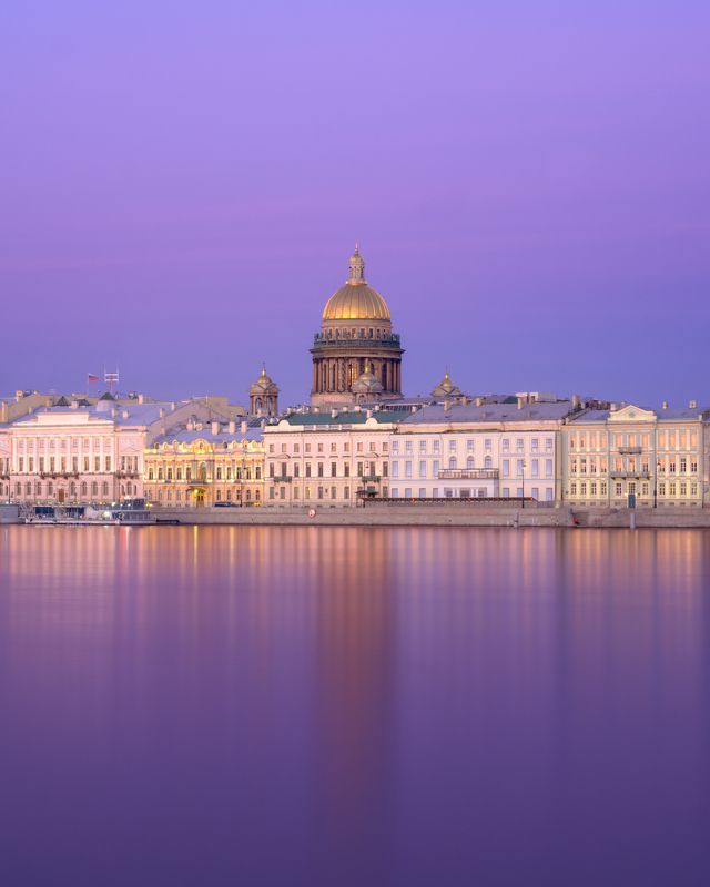 санкт-петербург, россия,архитектура, город, закат, sunset, long exposure, cityscape, architecture, saint petersburg, russia Исаакиевский собор на закатеphoto preview