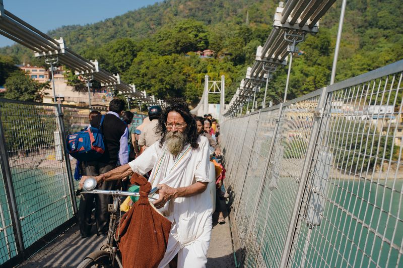 landscape bridge India architecture streetphoto Rishikesh Bridgephoto preview