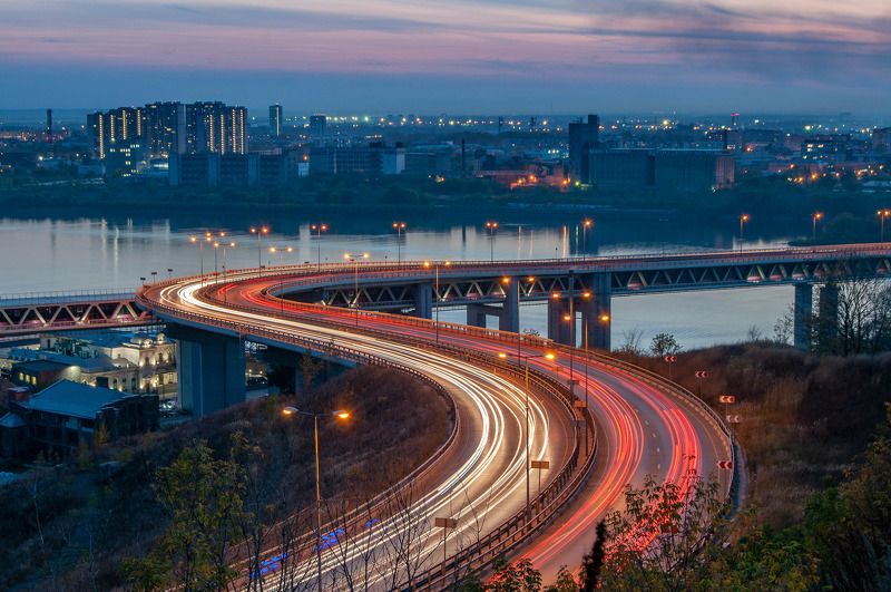 город, мост, река, пейзаж, пожар ***photo preview