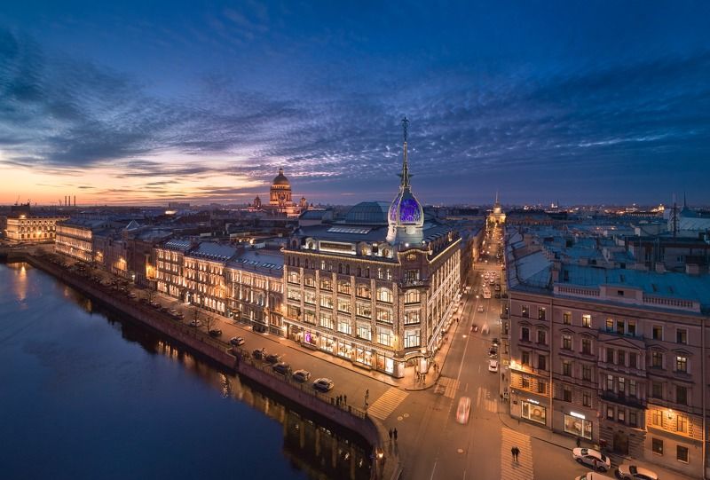 санкт-петербург, россия, архитектура, город, закат, панорама, sunset, cityscape, architecture, aerial cityscape, saint petersburg, russia, panorama Универмаг Au Pont Rougephoto preview