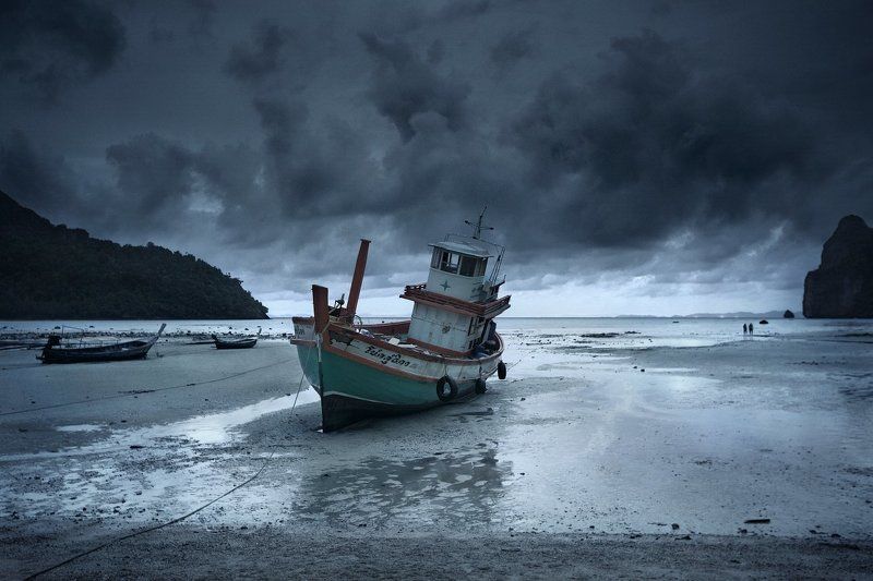 Canon EF 16-35 mm f/2.8L USM, Canon EOS 5D Mark II, Cokin Z 121S Gradual Grey G2 Sof, Family garden, Koh Tao, Low tide, Ship, Sunset, Thailand, Vint26, Zaporozhenko vitaly & julia Low tidephoto preview
