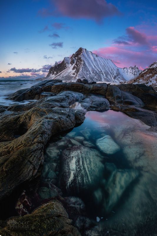 lofoten,norway,sunset,night,blue hour,winter, Tide poolphoto preview
