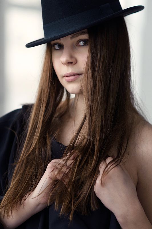 портрет, шляпа, девушка photo preview