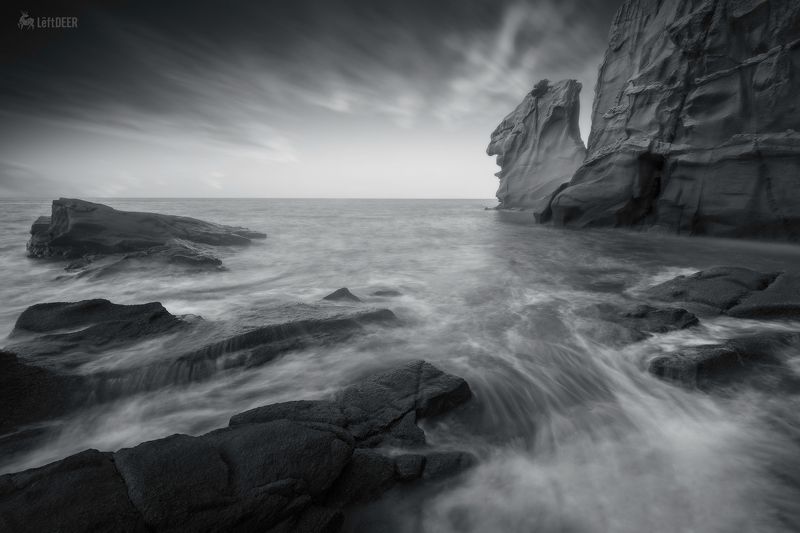 Landscapes,black & white,Travel,China,Wenzhou,reef David Watching the Seaphoto preview