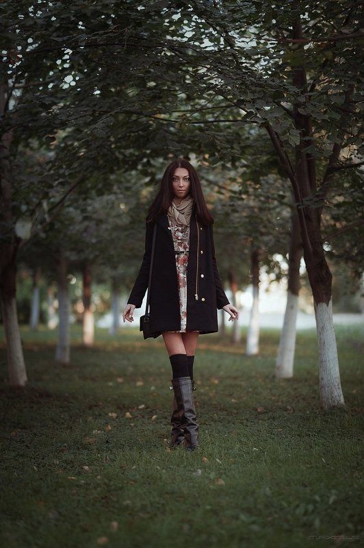 девушка, потрет, осень, утро Осеннее утро фото превью