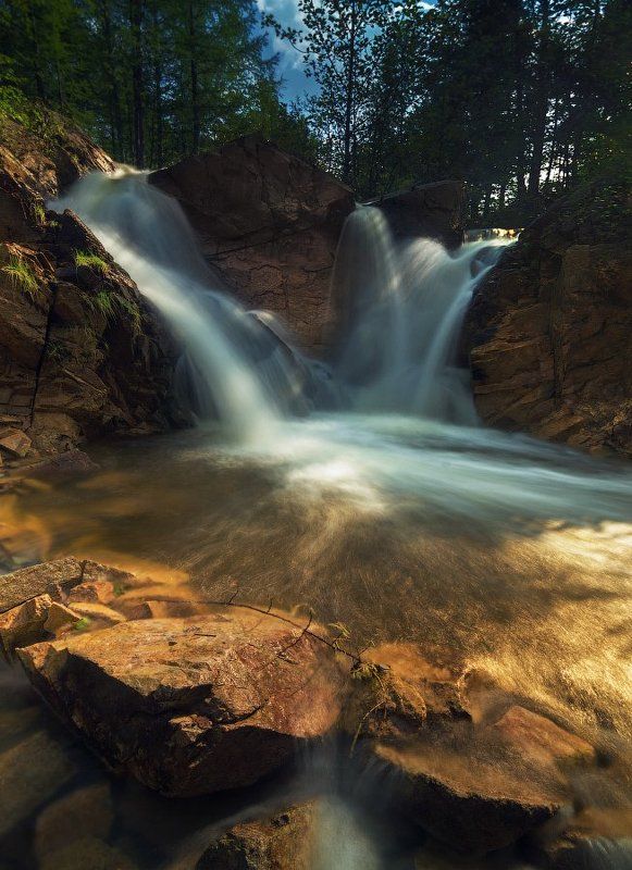 Букачача, Водоканал, Водопад, Водопады, Водопады забайкалья, Водопады сибири, Забайкалье, Забайкальский край, Листвиницы, Сибирь, Сопки, Тайга, Чернышевск, Чернышевский район, Читинская область Забайкальский край, водопад на реке Букачачаphoto preview
