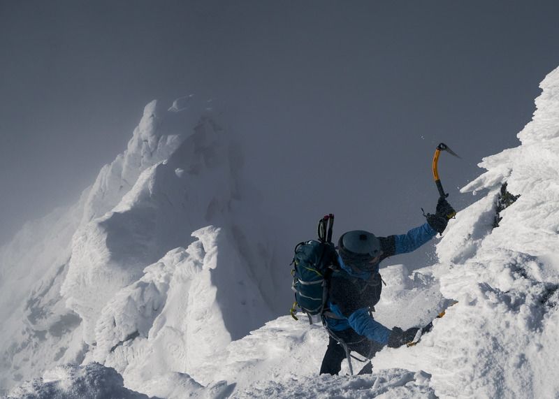 winter, climbing, mountaineering, snow, male, action, ascent Beauty of winter photo preview