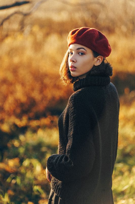 осень, девушка, портрет, закатноесолнце, Дыхание осениphoto preview