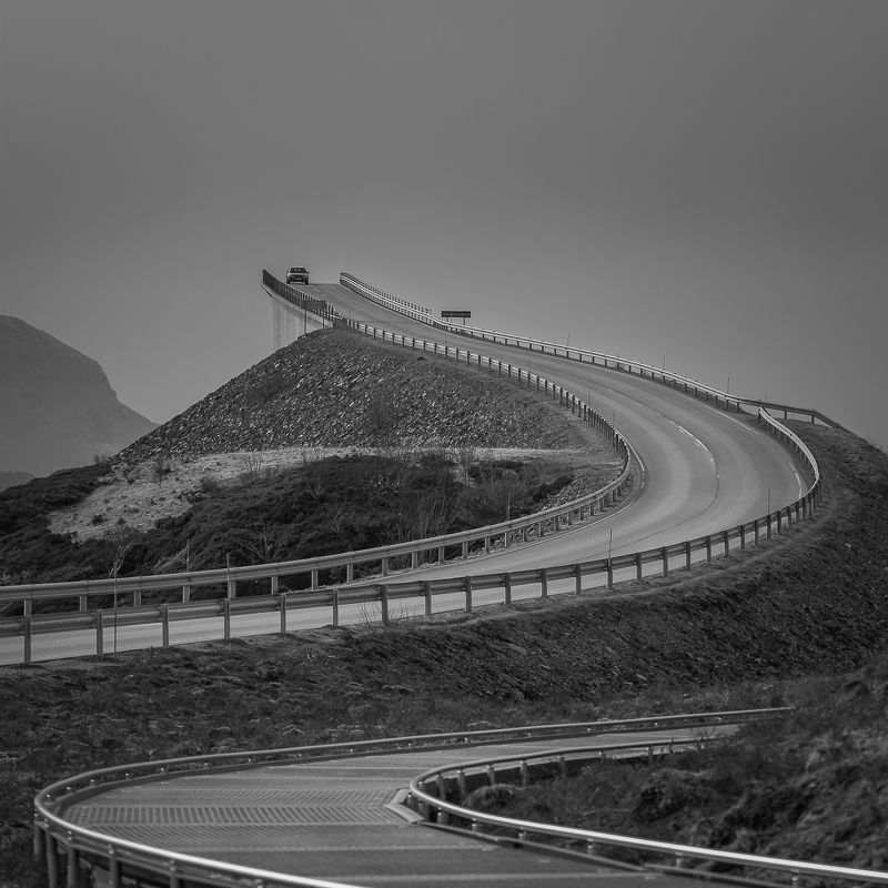 norway,b&w,landscape Atlantic Roadphoto preview
