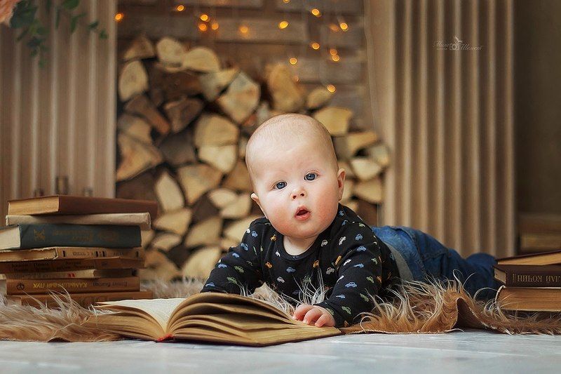 малыш, ребенок, книга, ребенок, детство, семья, портрет ***photo preview