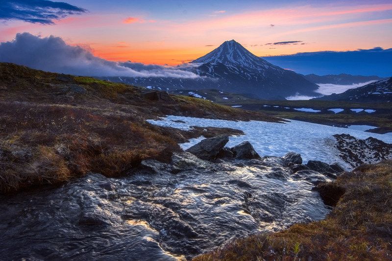 камчатка,вилючинский,рассвет,вулкан,kamchatka,vulkan непостоянство состояний водыphoto preview