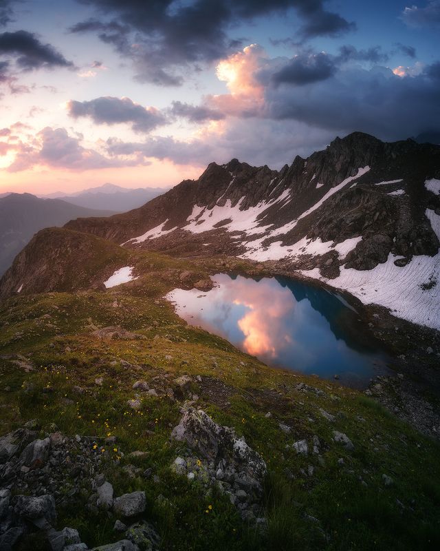 рассвет, горы, озеро, горное озеро, архыз, кавказ, пейзаж Доброе утро в Архызеphoto preview