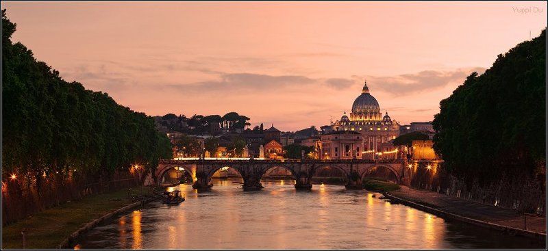 Вид на Тибр, мост Святого Ангела и собор Св.Петраphoto preview