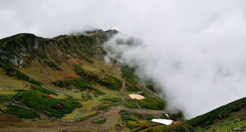 Горы, Красная поляна, Облака, Осень, Пейзаж, Природа, Сочи В облакахphoto preview