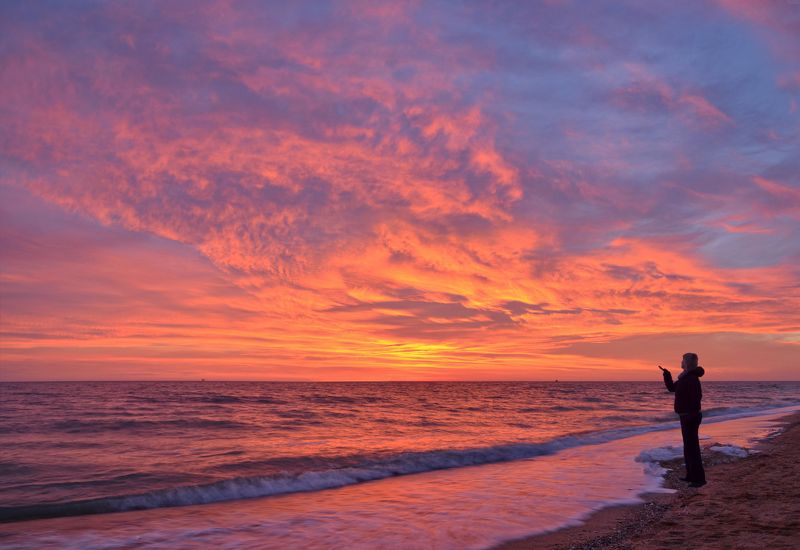 азов, январь, рассвет, восход, утро, небо, облака Получить кайф на рассветеphoto preview