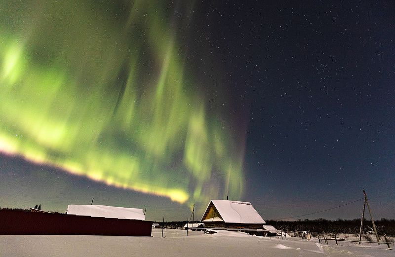 печора,.коми,север,природа,аврора,северное сияние,снег,pechora,komi,north,nature,aurora,northern , Небесные краскиphoto preview