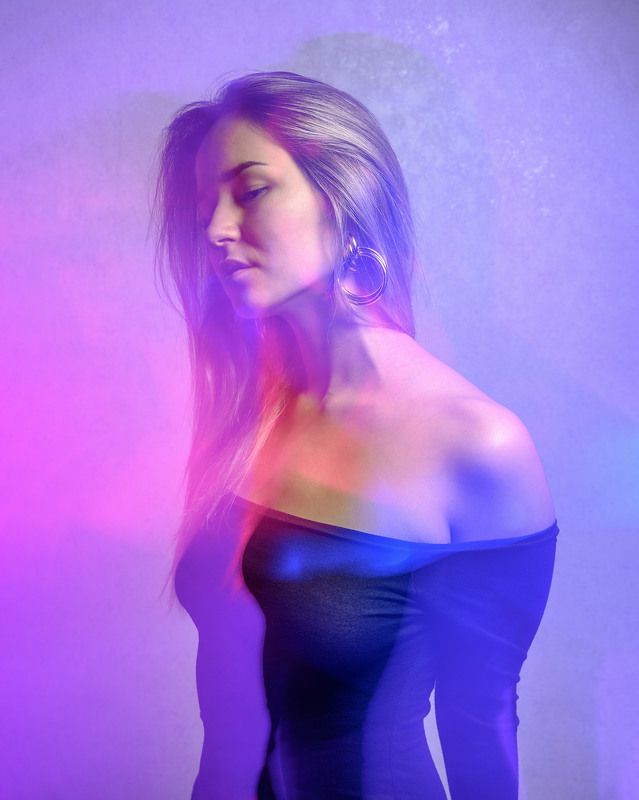 девушка, блондинка, цветной свет, импрессионизм, fashion, colour light, The spring is comingphoto preview