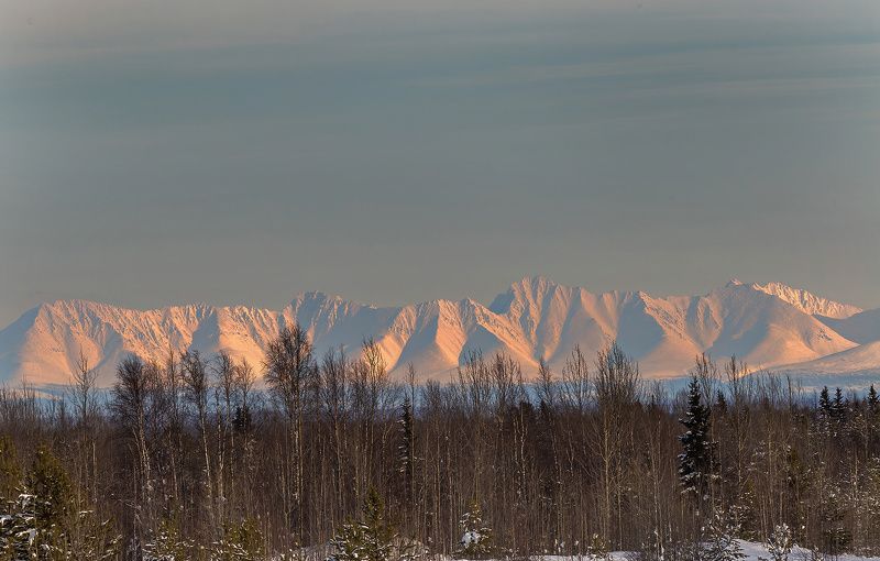 горы,урал,закат,зима,печора,коми,север,путешествия, Приполярный Уралphoto preview