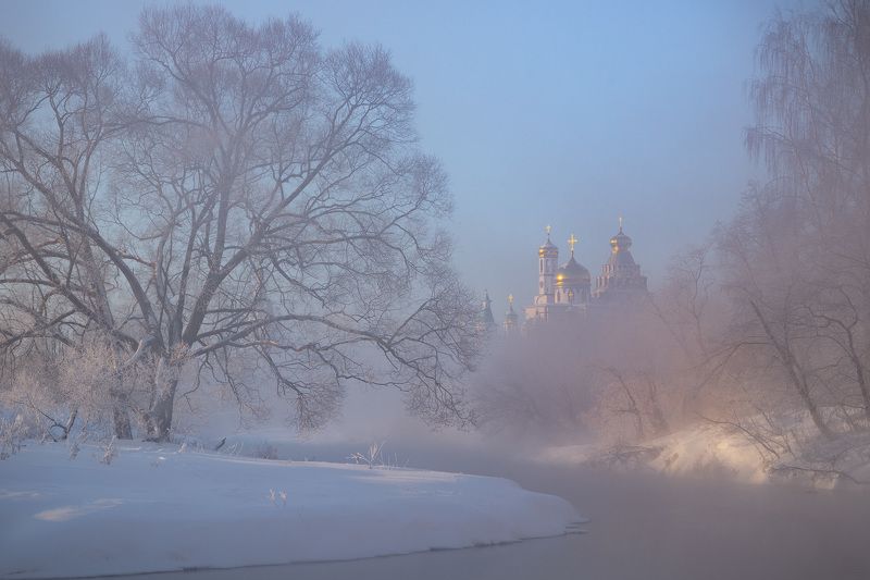 истра, зима, новоиерусалим, новоиерусалимский, монастырь, река Морозное утроphoto preview