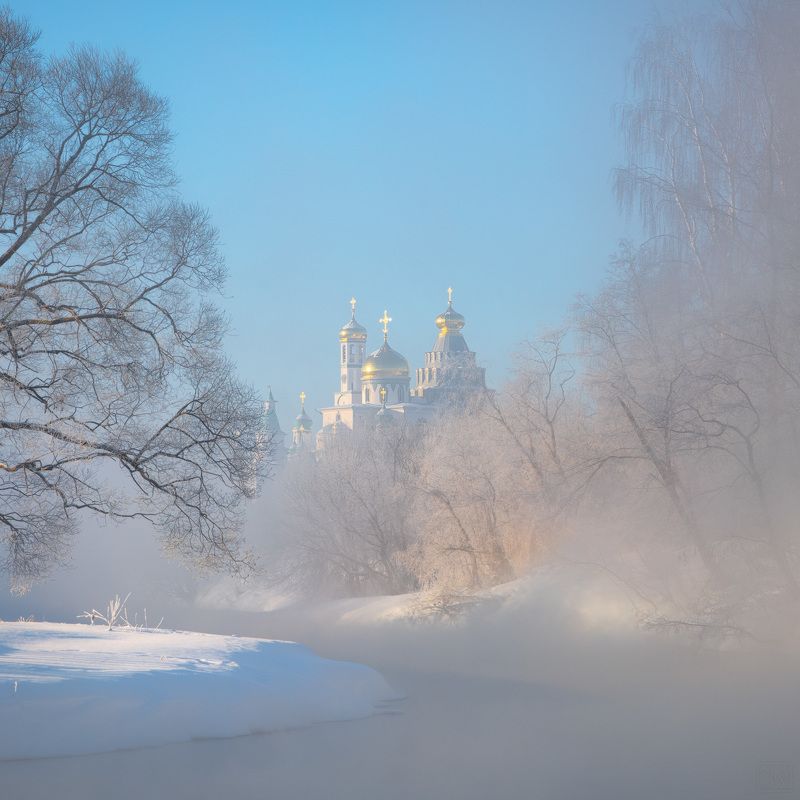 истра, зима, новоиерусалим, новоиерусалимский, монастырь, река Морозное утроphoto preview