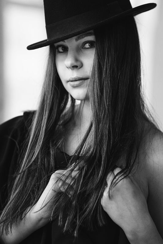 портрет, шляпа, девушка photo preview