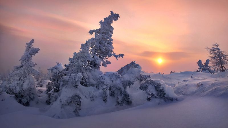урал, зима, гух, рассвет На Главном Уральском... фото превью