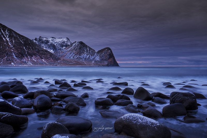 landscape, seascape, winter, nature, sea, rock, cloud, long exposure Unstad beachphoto preview