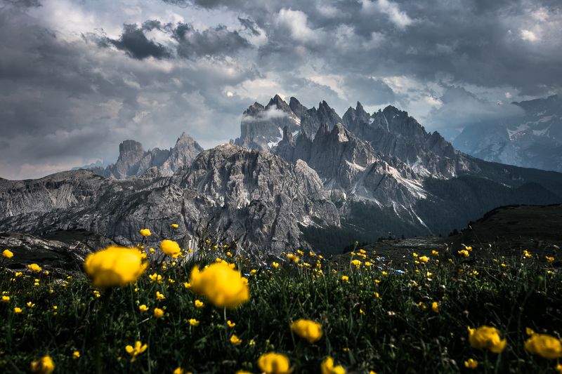 mountains, scenery, nature, landscape, peaks, italy, dolomites Tre Cime di Lavaderophoto preview