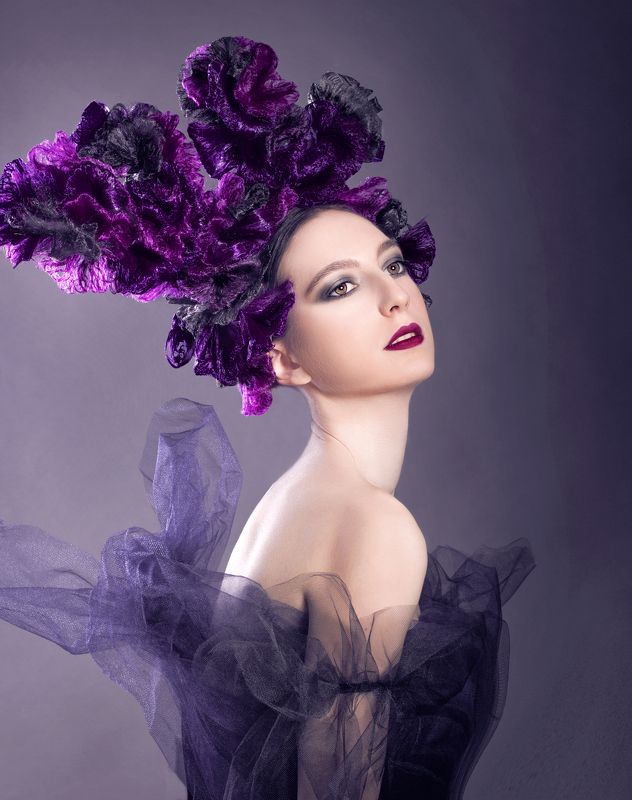 Женский портрет, портрет, фиолетовый цвет, female portrait, portrait, fashion, violet colour Fantasyphoto preview