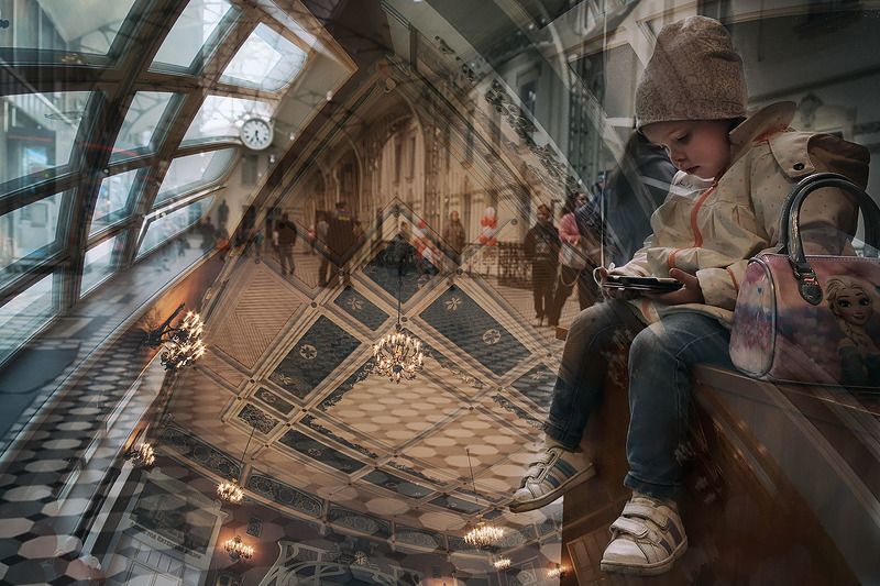 санкт-петербург, витебский вокзал, мультиэкспозиция Вокзалphoto preview