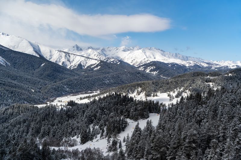 mountains sky clouds plateau rage landscape spring rock caucasus Arkhyz ski.photo preview