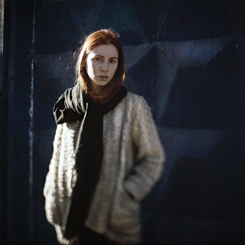 Девушка, Засветы, Портрет, Рыжая, Шарф ***photo preview