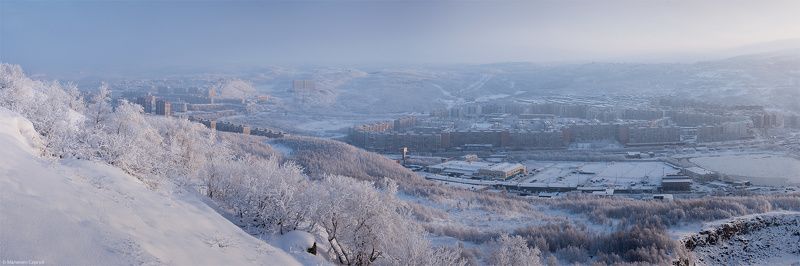 frost, morning, murmansk, winter, заполярье, зима, кольский, мороз, мурманск, панорама В Мурманск пришла зимаphoto preview