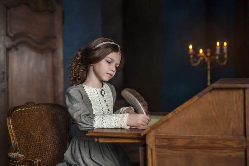 винтаж, ретро, портрет, детский портрет, 85mm, перо Барышня-крестьянкаphoto preview