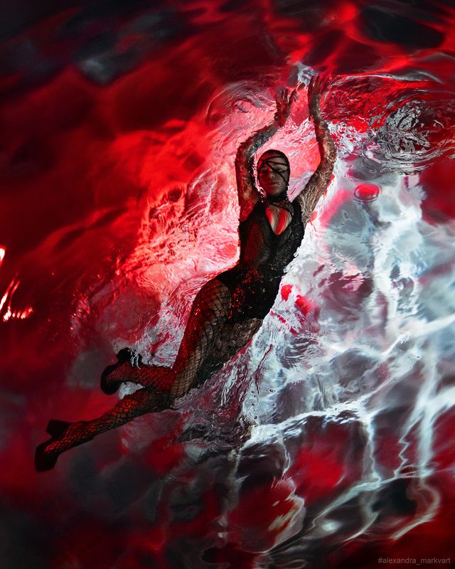 подводная съемка, под водой, under the water, underwater, in water,red, fashion, фэшн Под водойphoto preview