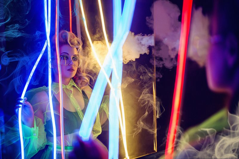 неон, дым, киберпанк  Неон photo preview