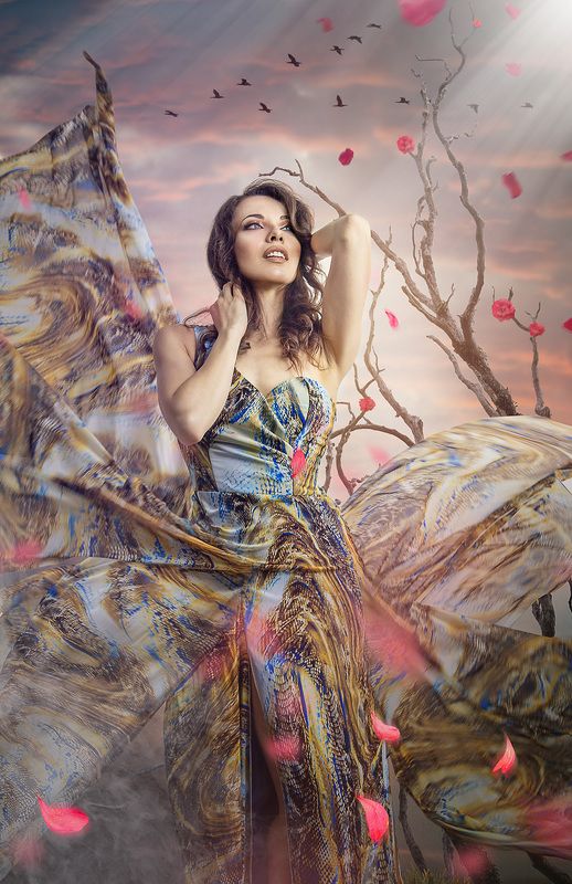 girl portret beautiful beauty sunset photo preview