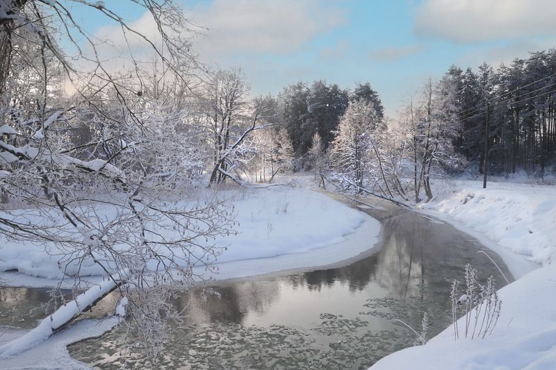 утро река Зимойphoto preview