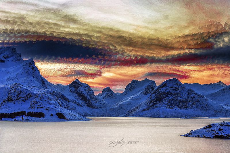 landscape, seascape, winter, beach, nature Timestacking of Lofotenphoto preview