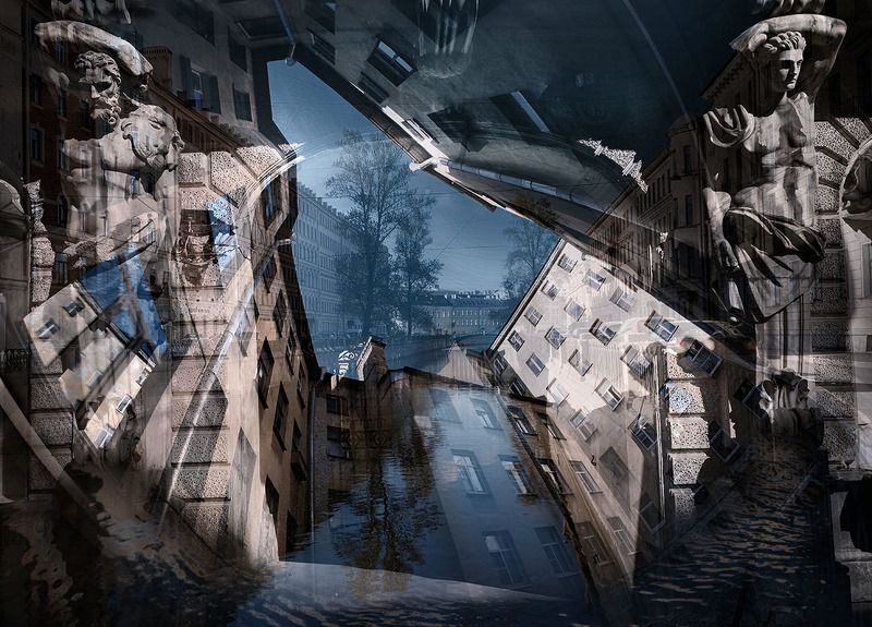 Санкт-Петербург, канал Грибоедова, мультиэкспозиция Стражиphoto preview