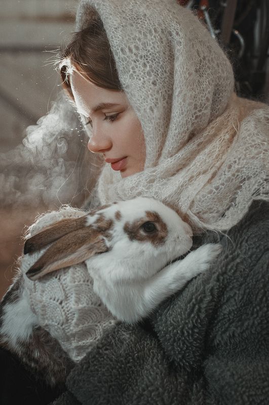 портрет, конюшня, деревня, кролик, конь, удмуртия, зима Зимний день на конюшнеphoto preview