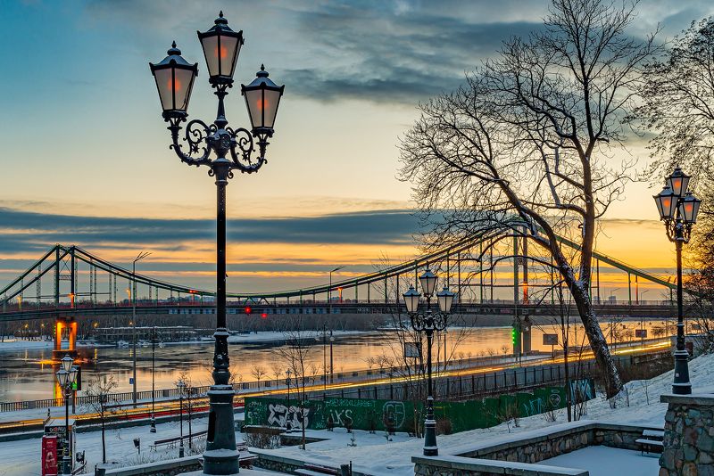 киев, расвет, небо, тучи, фонари Фонари ...photo preview