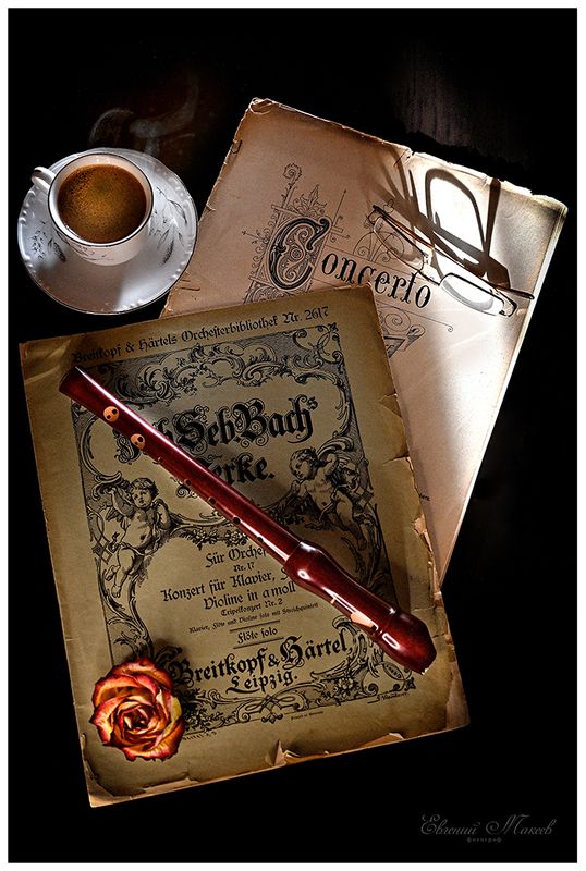 натюрморт, флейта, музыка, кофе Флейтаphoto preview