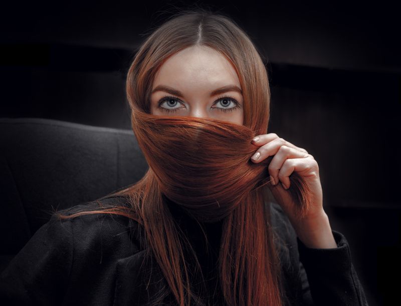 портрет, женский, крупный, цветной Настяphoto preview