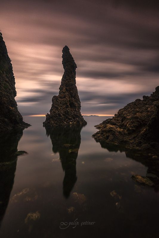 landscape, seascape, winter, nature, sea, rock, cloud, long exposure The tooth rockphoto preview